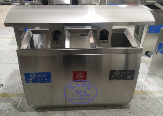 商業(yè)街頭不銹鋼分類垃圾桶