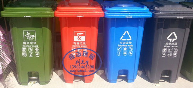 城市街道環(huán)衛(wèi)腳踏式塑料垃圾桶