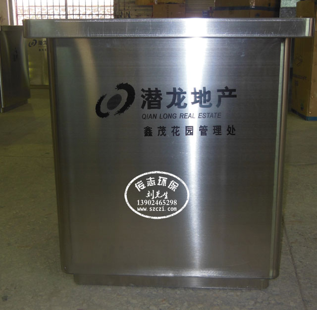 地產(chǎn)環(huán)保室內(nèi)方形加厚不銹鋼垃圾桶