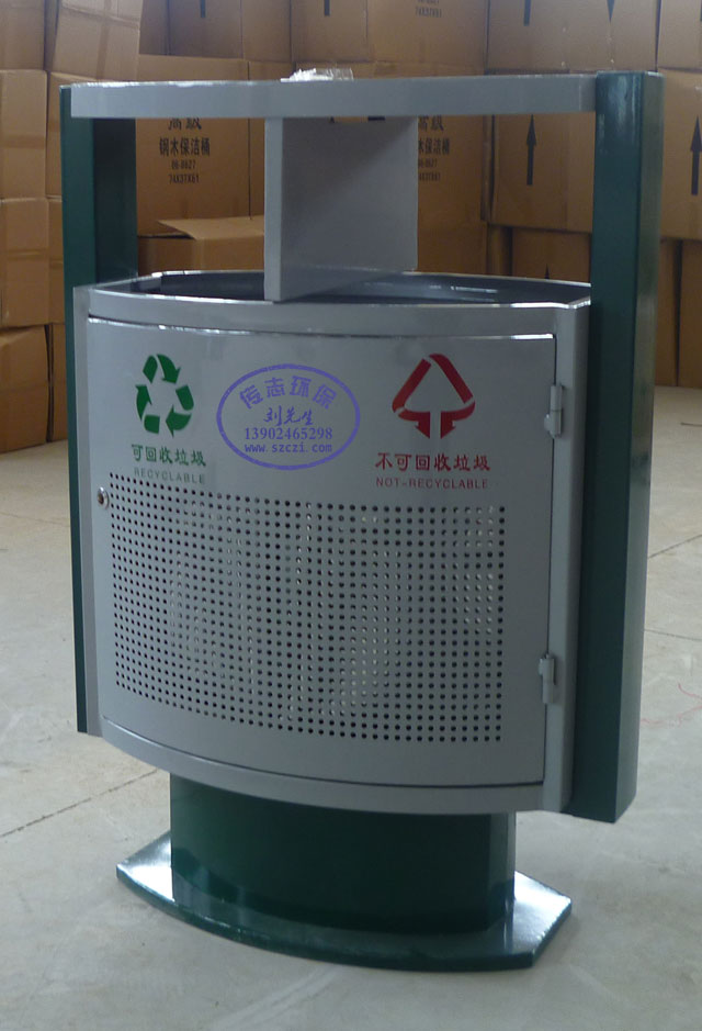常用街道市政鏤空烤漆鋼制垃圾桶
