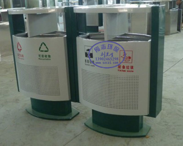 汪清街道市政環(huán)衛(wèi)鋼制分類垃圾桶